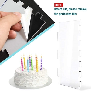 Transparent acrylic cake scraper set for cream decoration with protective film for baking