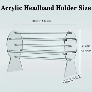 Spécifications de taille pour le support de serre-tête en acrylique transparent