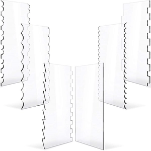 Acrylic Patterned Cake Scraper Transparent Cream Smoother Comb Cake Decorating Pastry Cutter DIY Baking Tools