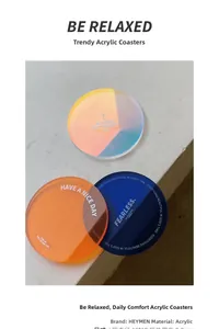 Macro view of a 0.8cm thick colorful acrylic coaster with Nordic fearless lettering