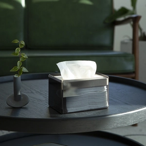 Modern translucent grey acrylic tissue box holder for living room coffee table storage