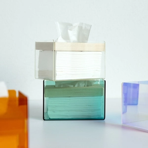 Nordic Acrylic Tissue Box Modern Minimalist Rectangular Napkin Holder For Living Room Coffee Table Desktop Storage Creative Decor