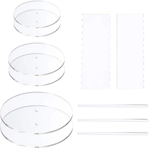 Clear Acrylic Cake Disc Scraper Set Round Cake Leveling Decorating Combs Professional Transparent Baking Smoother Tools For Bakery