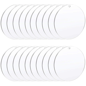 20pcs clear round acrylic discs with holes for DIY painting and crafts project