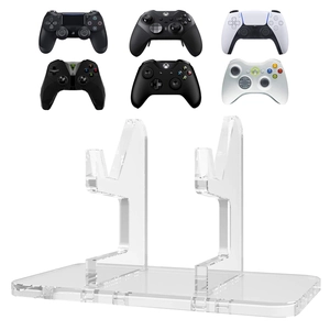 Universal Clear Acrylic Game Controller Stand Desktop Wall Mount Double Bracket Controller Display Holder For Gaming Setup