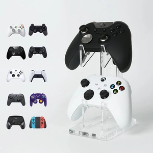Dual tiered clear acrylic controller stand for PS4 Xbox and Switch desktop display