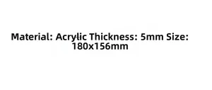 Detail specifications of 180x156mm acrylic decorative tray showing 5mm thickness