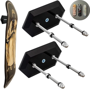 Supporto da parete per skateboard in acrilico con base esagonale e ferramenta di montaggio