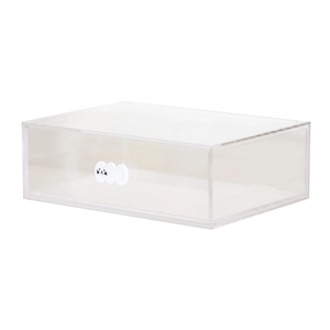 Boîte de rangement tiroir en acrylique transparent avec poignée motif chat dessin animé