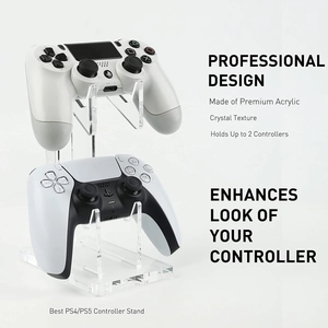 Dual controller stand made of clear acrylic with crystal texture for PS4 and PS5