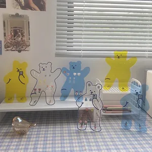 Cute bear acrylic earring storage stand and necklace jewelry holder rack