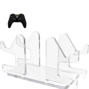 Clear acrylic game controller stand with 4 tiers for Xbox and phone storage display