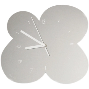 Minimalist flower shaped wall clock in matte grey with white hands for modern home decor