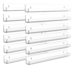 Clear Acrylic Wall Mounted Floating Shelves Nail Polish Display Rack Invisible Bookshelf Organizer For Cosmetics Records
