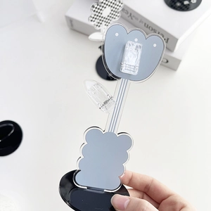 Blue tulip acrylic memo clip holder with two transparent clips for photos and notes