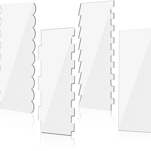 Clear Acrylic Cake Scraper Various Patterned Edges Smoother Icing Comb DIY Baking Tools For Buttercream Decoration