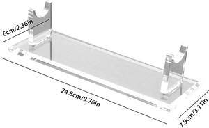 Clear acrylic sword display stand dimensions 24.8x7.9x6 cm for collectors and enthusiasts