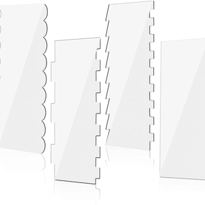 4pcs clear acrylic cake scraper set with straight and serrated edges for baking decor