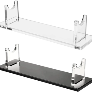 Clear and black acrylic horizontal display stand for lightsabers and katana models