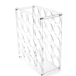 Acrylic 20-Hole Vinyl Roll Holder Detachable Storage Rack For DIY Craft Supplies Transparent Display Stand Organizer