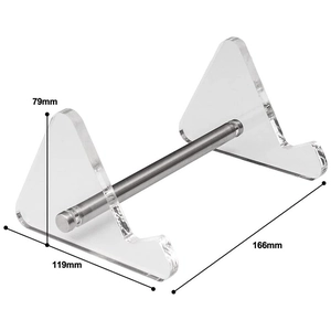 Soporte de teclado de acrílico transparente con barra metálica elevador ergonómico