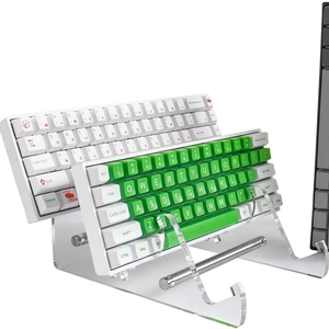 Soporte de teclado mecánico de acrílico transparente de 3 niveles para escritorio