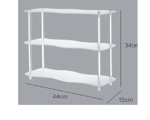 Soporte de exhibición de acrílico ondulado de 3 capas, medidas 44cm x 15cm x 34cm