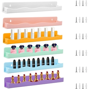 Acrylic Floating Shelves For Nail Polish Wall Mounted Makeup Storage Rack Colorful Perfume Display Ledge Bathroom Organizer