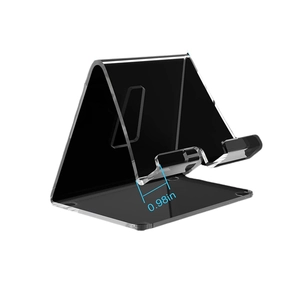 Support de rehausseur d'ordinateur en acrylique transparent avec base noire robuste
