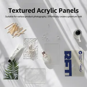 Textured acrylic sheets with water ripple and frosted patterns for studio photography