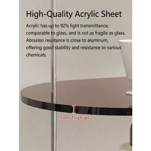 Estante de almacenamiento de acrílico marrón transparente con baldas de 5 mm de grosor