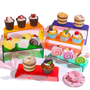 Supports d'affichage en acrylique coloré en forme de U pour desserts et figurines