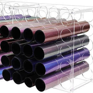 Support en acrylique à 25 trous pour rouleaux de vinyle et rangement de papier d'artisanat