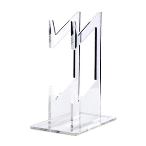 Clear acrylic dual game controller stand for PS4 with stable base for desk storage