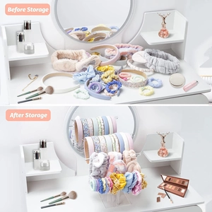 3-tier clear acrylic display stand for headbands and bracelets desktop organizer