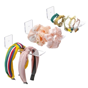 Lot de 3 supports muraux en acrylique transparent pour bandeaux et accessoires