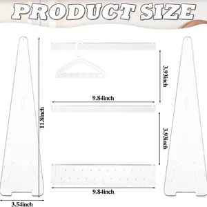 Iridescent acrylic jewelry organizer stand with mini hangers for earrings and necklaces