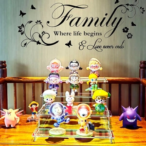 Transparent 4-tier acrylic rainbow display stand for perfumes and toy collectibles