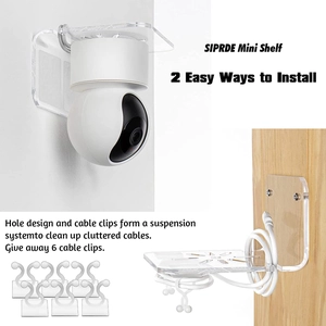Set of 3 transparent acrylic mini wall shelves for security cameras and baby monitors