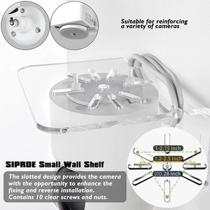 3 pack transparent acrylic small wall shelves for security cameras and baby monitors