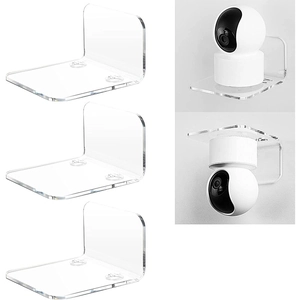 Acrylic Floating Shelves Wall Mounted No Drill Clear Small Shelf For Security Camera Baby Monitor Speakers Adhesive Rack
