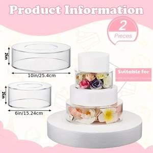 2er-Set transparente befüllbare Tortenständer aus Acryl für Hochzeiten und Partys