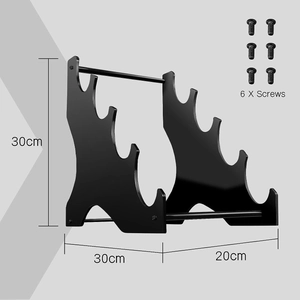 4-Tier black acrylic lightsaber display stand with dimensions 30x30x20cm and 6 screws