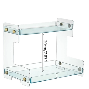 Modern two-tier acrylic organizer with 20cm spacing for perfume and skincare storage
