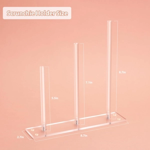 3 Tier Clear Acrylic Scrunchie Holder Stand Hair Tie Organizer Headband Bracelet Jewelry Display Rack Desktop Storage For Girls Women