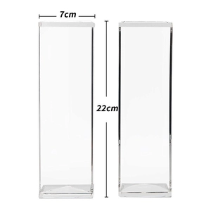 Set of two clear acrylic rectangular serving trays for cookies and food display 7x22cm