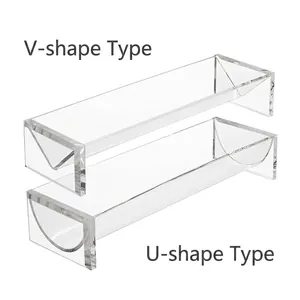 Set of clear acrylic V-shaped and U-shaped trays for serving cookies and food display