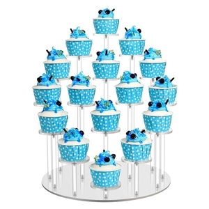 Présentoir à cupcakes en acrylique transparent à 15 plateaux pour table de dessert festive