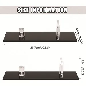 Size information for acrylic samurai sword stand with clear metric and imperial measurements
