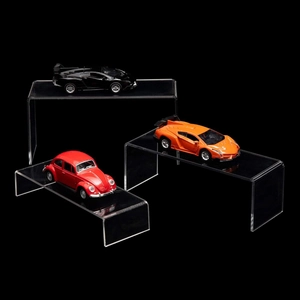3-piece set of transparent U-shaped acrylic risers for retail and jewelry display